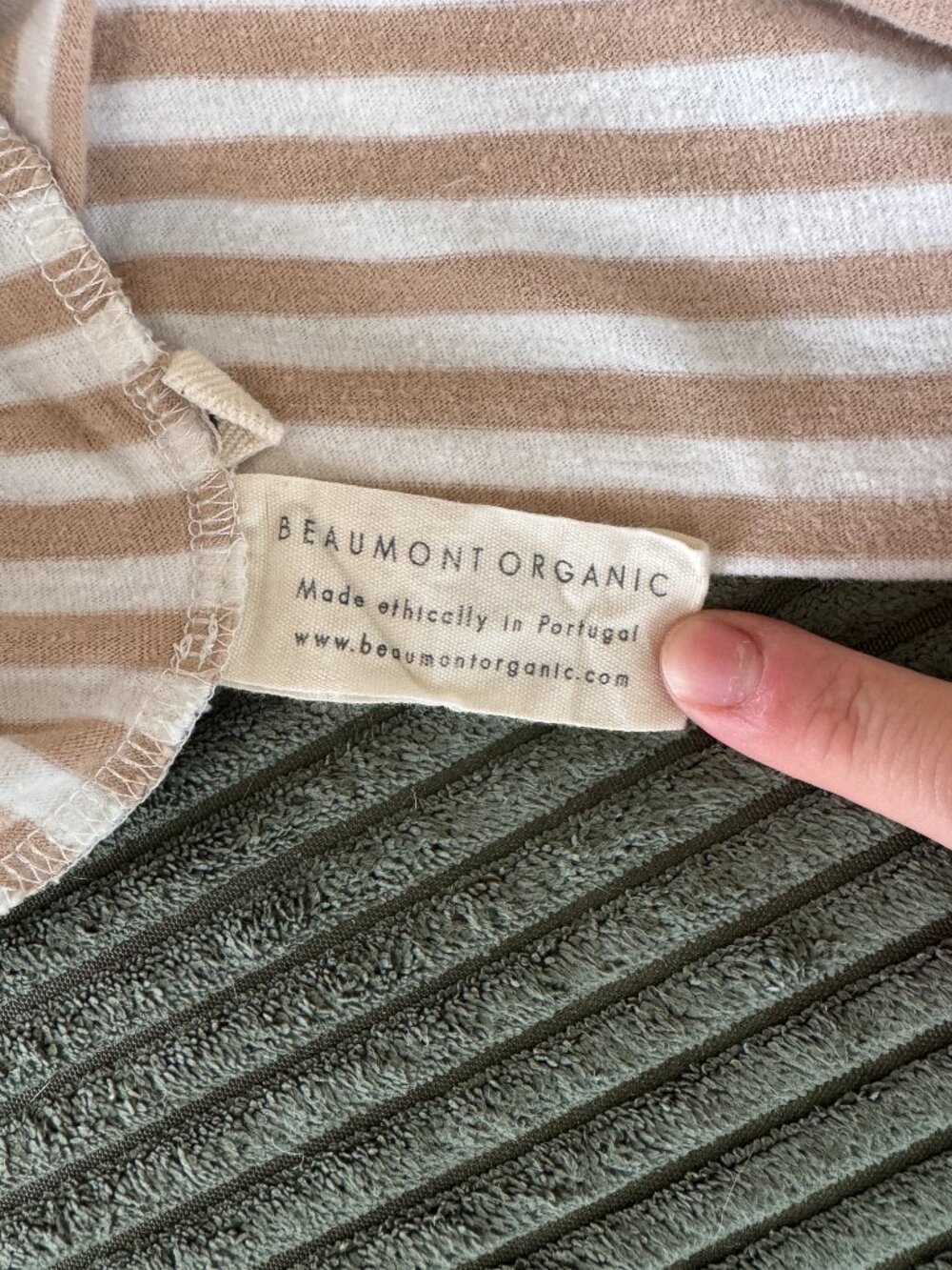 Beaumont Organic - 100% Cotton & Organic Long-sleeve Shoba Striped Top - Picture 3 of 7